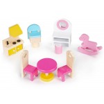 Casuta din lemn Tennessie DollHouse cu iluminare Led - Casa pentru papusi cu mobilier inclus de la EcoToys
